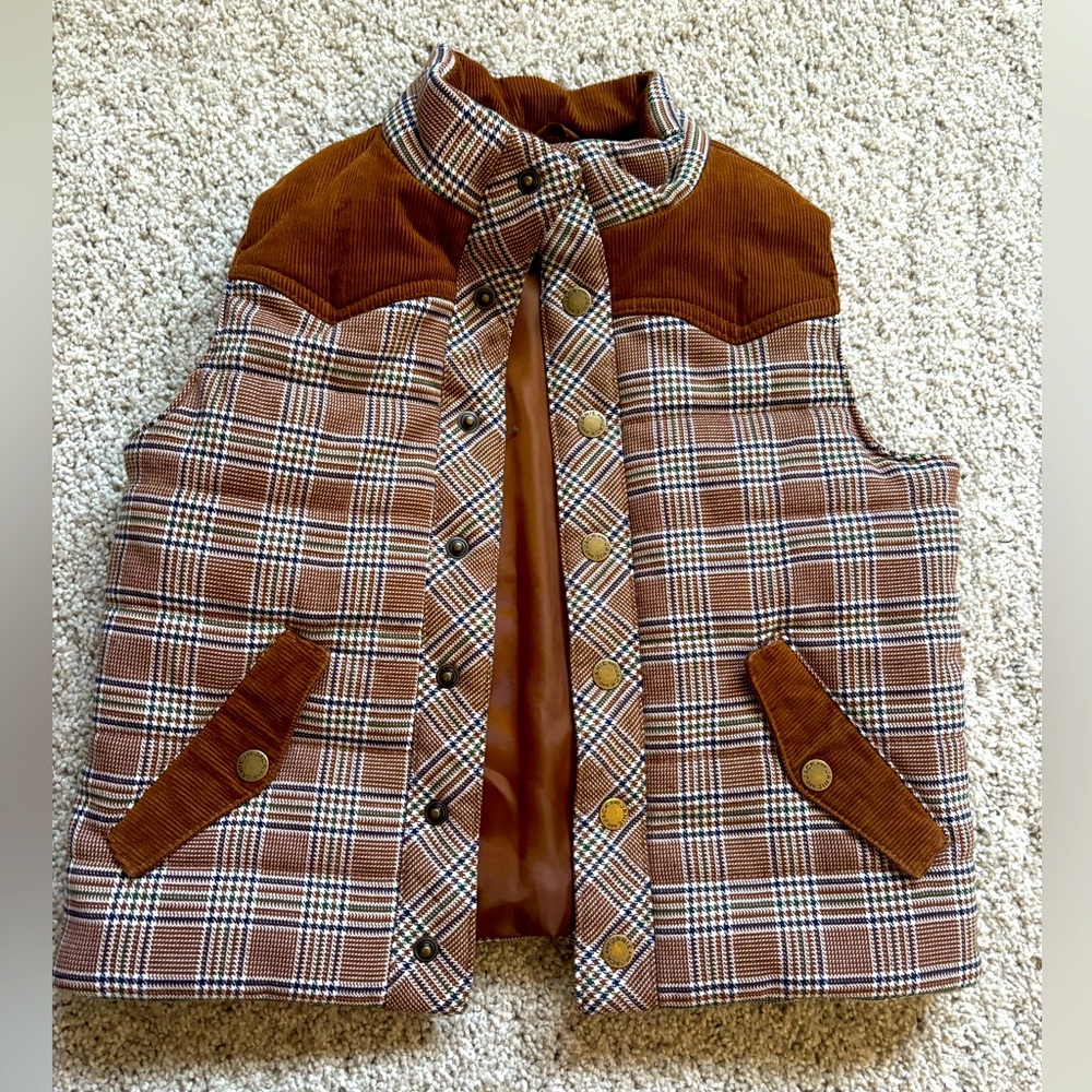Janie and Jack Tan Corduroy Vest Western Cowboy Durable Outdoor Toddler